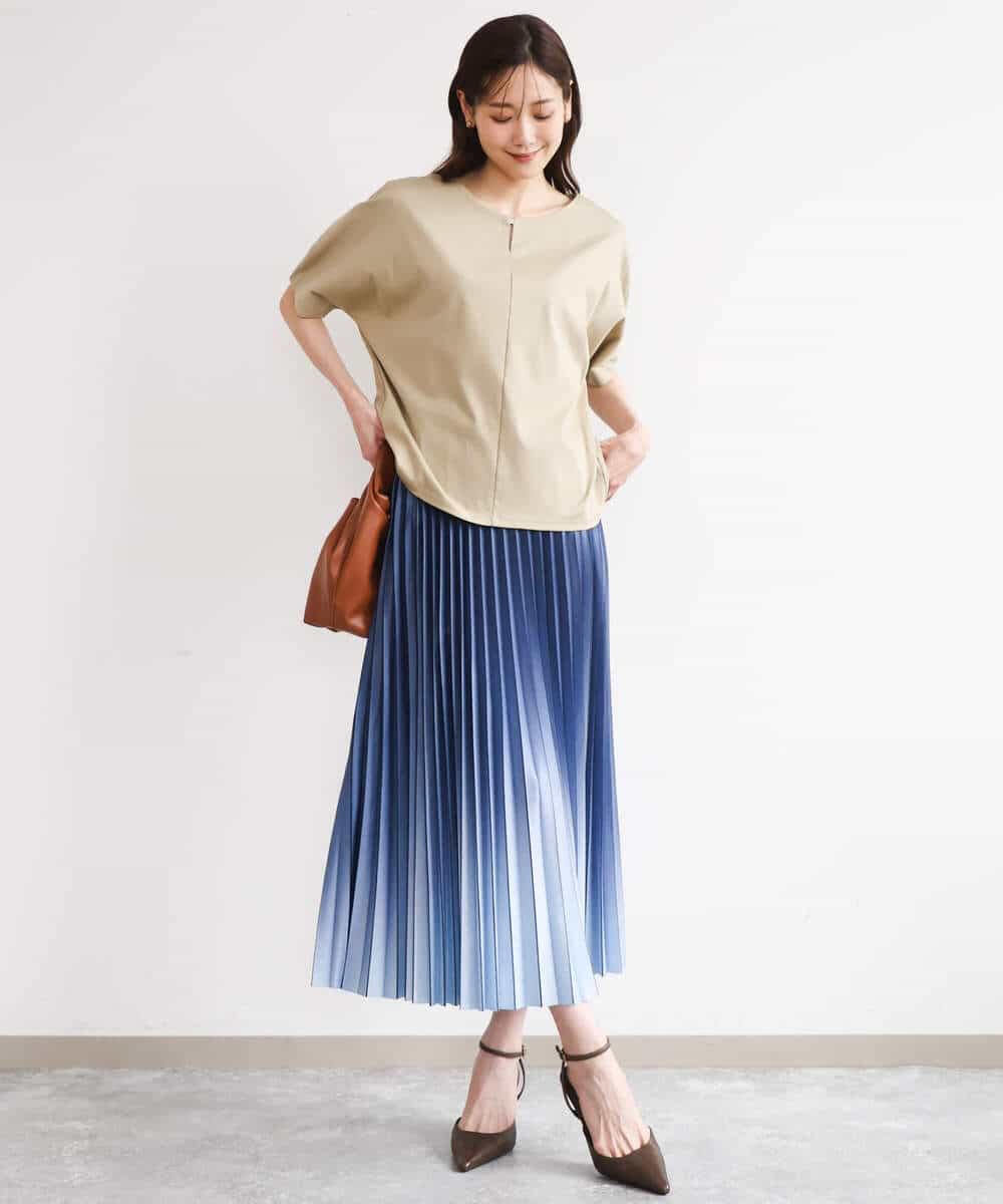 FKKGD52120 MK MICHEL KLEIN(MK ミッシェルクラン) [接触冷感/洗える]シルケットスムース ドルマンスリーブカットソー ホワイト