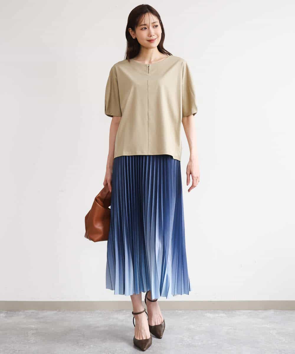 FKKGD52120 MK MICHEL KLEIN(MK ミッシェルクラン) [接触冷感/洗える]シルケットスムース ドルマンスリーブカットソー ホワイト