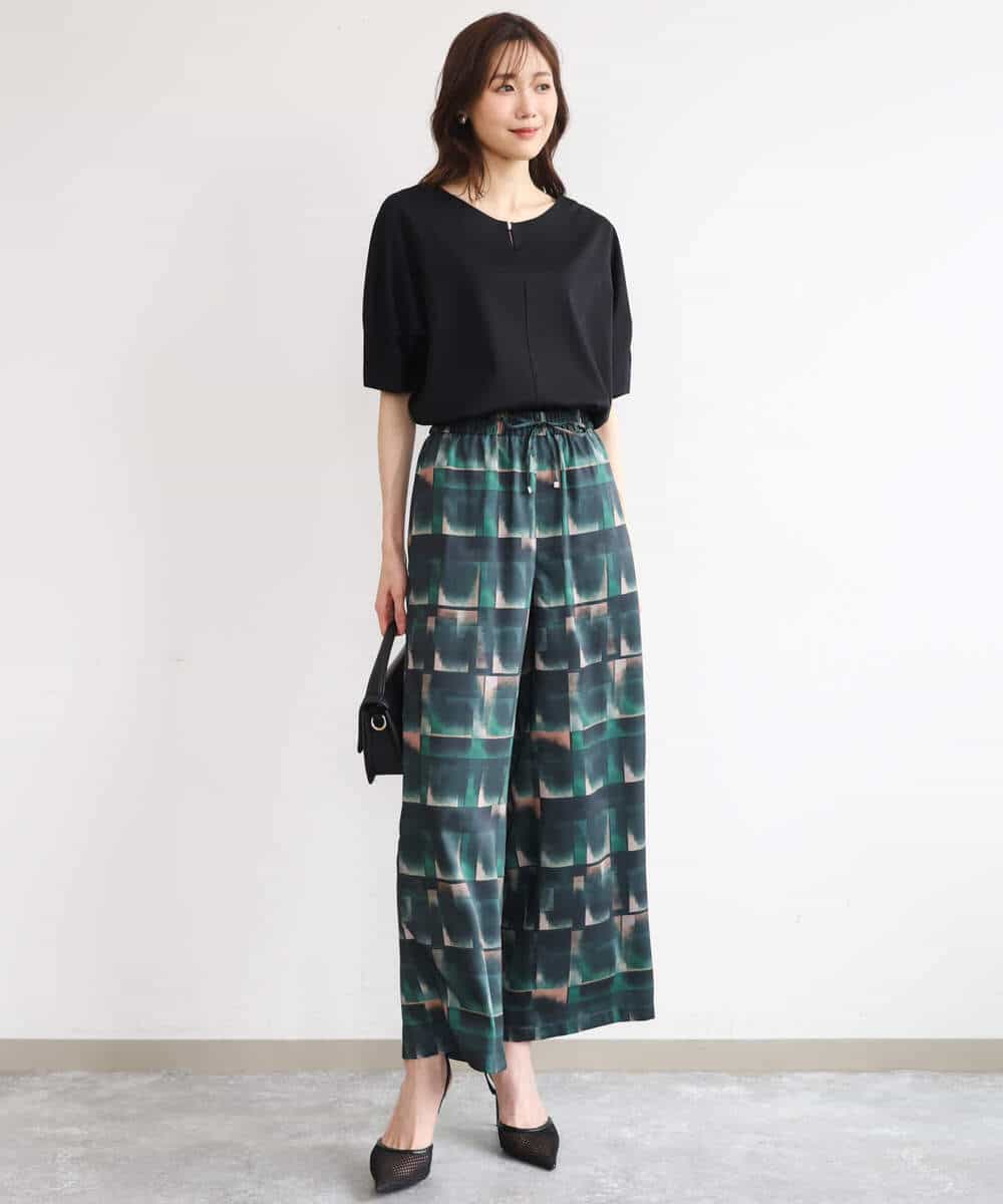 FKKGD52120 MK MICHEL KLEIN(MK ミッシェルクラン) [接触冷感/洗える]シルケットスムース ドルマンスリーブカットソー ホワイト