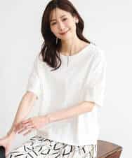 FKKGD52120 MK MICHEL KLEIN(MK ミッシェルクラン) [接触冷感/洗える]シルケットスムース ドルマンスリーブカットソー ホワイト