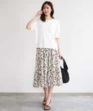 FKKGD52120 MK MICHEL KLEIN(MK ミッシェルクラン) [接触冷感/洗える]シルケットスムース ドルマンスリーブカットソー ホワイト