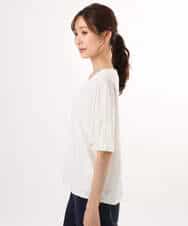 FKKGD52120 MK MICHEL KLEIN(MK ミッシェルクラン) [接触冷感/洗える]シルケットスムース ドルマンスリーブカットソー ホワイト