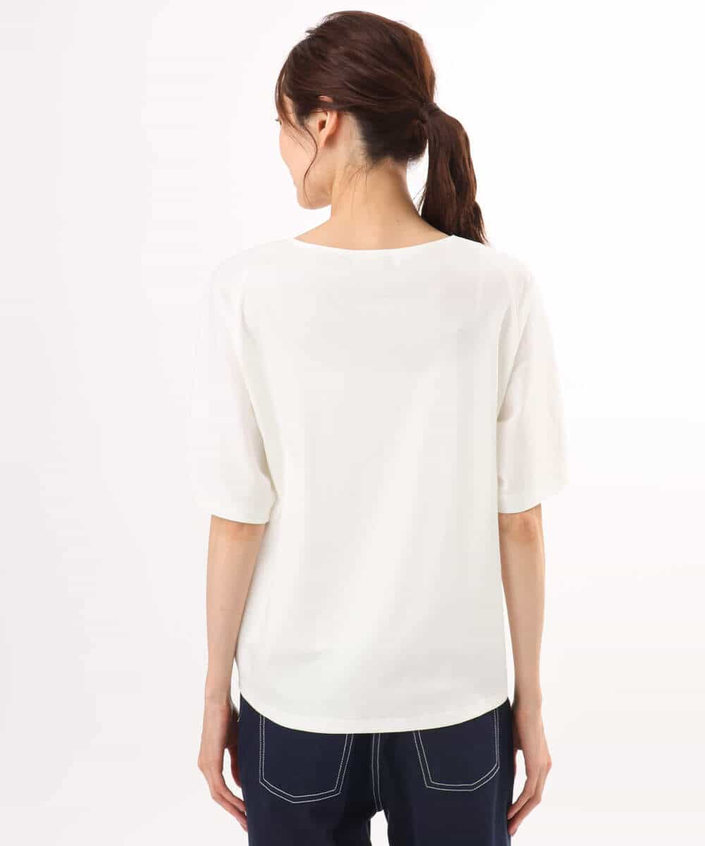 FKKGD52120 MK MICHEL KLEIN(MK ミッシェルクラン) [接触冷感/洗える]シルケットスムース ドルマンスリーブカットソー ホワイト