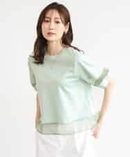 FKKGD56110 MK MICHEL KLEIN(MK ミッシェルクラン) [洗える]シアー切替えランタンスリーブカットソー ミント