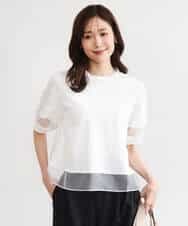 FKKGD56110 MK MICHEL KLEIN(MK ミッシェルクラン) [洗える]シアー切替えランタンスリーブカットソー ミント