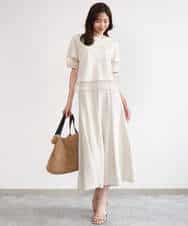 FKKGD56110 MK MICHEL KLEIN(MK ミッシェルクラン) [洗える]シアー切替えランタンスリーブカットソー ミント