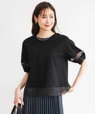 FKKGD56110 MK MICHEL KLEIN(MK ミッシェルクラン) [洗える]シアー切替えランタンスリーブカットソー ミント