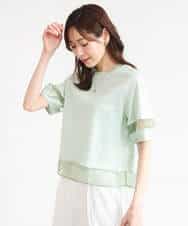 FKKGD56110 MK MICHEL KLEIN(MK ミッシェルクラン) [洗える]シアー切替えランタンスリーブカットソー ミント