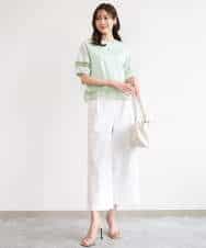 FKKGD56110 MK MICHEL KLEIN(MK ミッシェルクラン) [洗える]シアー切替えランタンスリーブカットソー ミント