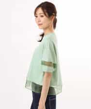 FKKGD56110 MK MICHEL KLEIN(MK ミッシェルクラン) [洗える]シアー切替えランタンスリーブカットソー ミント