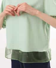 FKKGD56110 MK MICHEL KLEIN(MK ミッシェルクラン) [洗える]シアー切替えランタンスリーブカットソー ミント