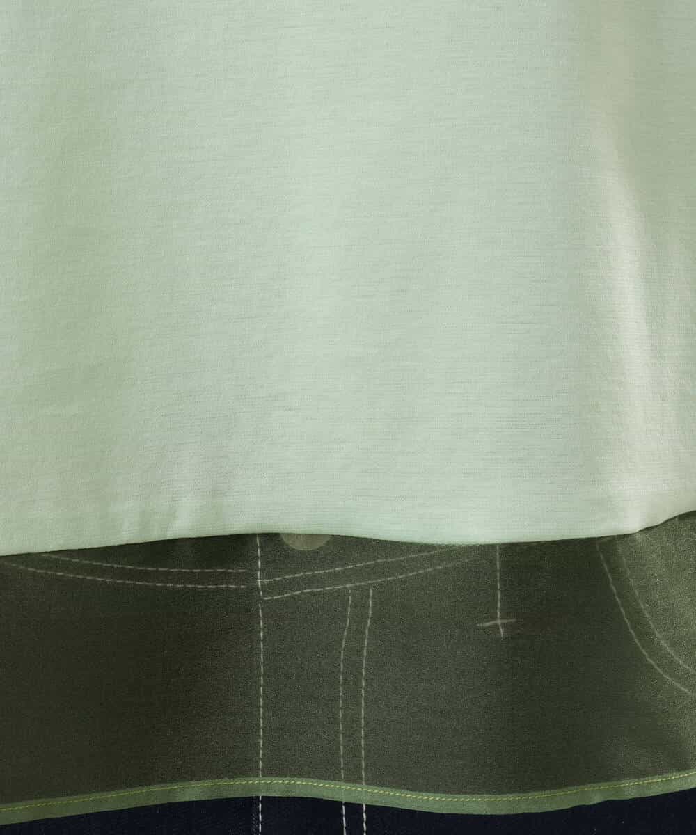 FKKGD56110 MK MICHEL KLEIN(MK ミッシェルクラン) [洗える]シアー切替えランタンスリーブカットソー ミント