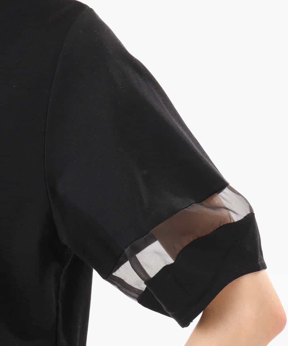 FKKGD56110 MK MICHEL KLEIN(MK ミッシェルクラン) [洗える]シアー切替えランタンスリーブカットソー ミント