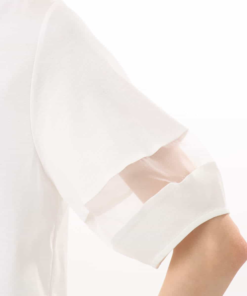 FKKGD56110 MK MICHEL KLEIN(MK ミッシェルクラン) [洗える]シアー切替えランタンスリーブカットソー ミント