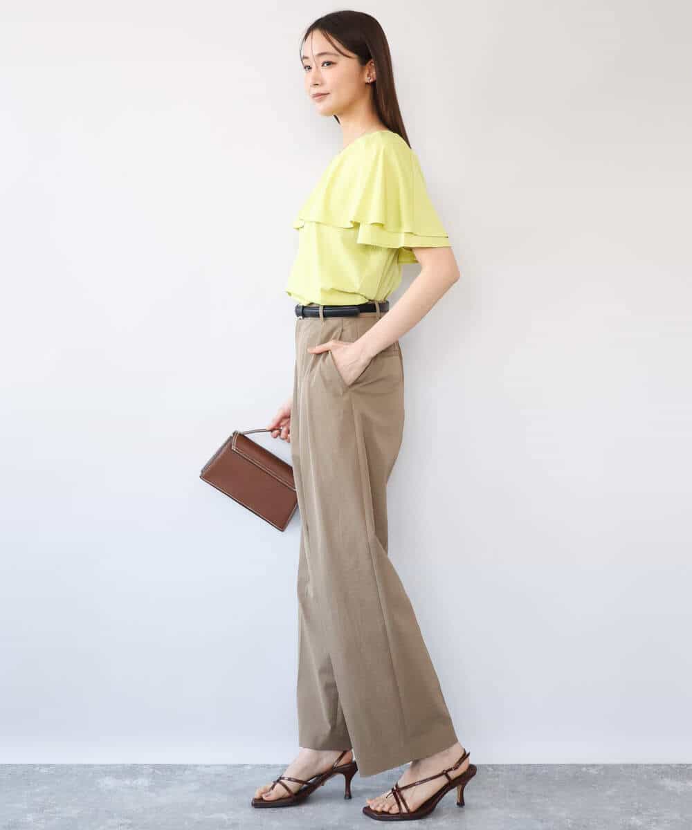 FKKGD60120 MK MICHEL KLEIN(MK ミッシェルクラン) [洗える]シルケット天竺ケープデザインカットソー ブラック
