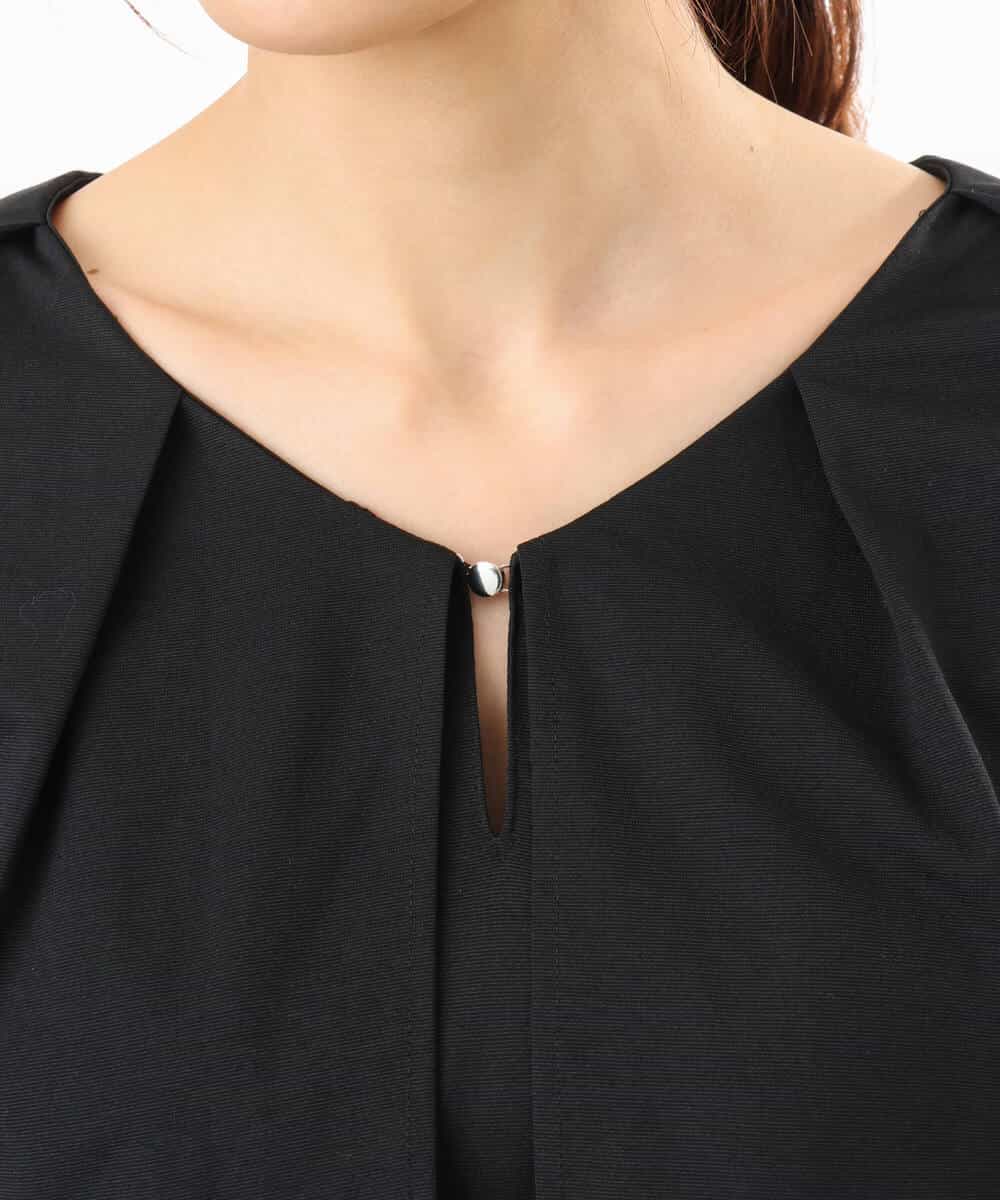 FKKGD60120 MK MICHEL KLEIN(MK ミッシェルクラン) [洗える]シルケット天竺ケープデザインカットソー ブラック