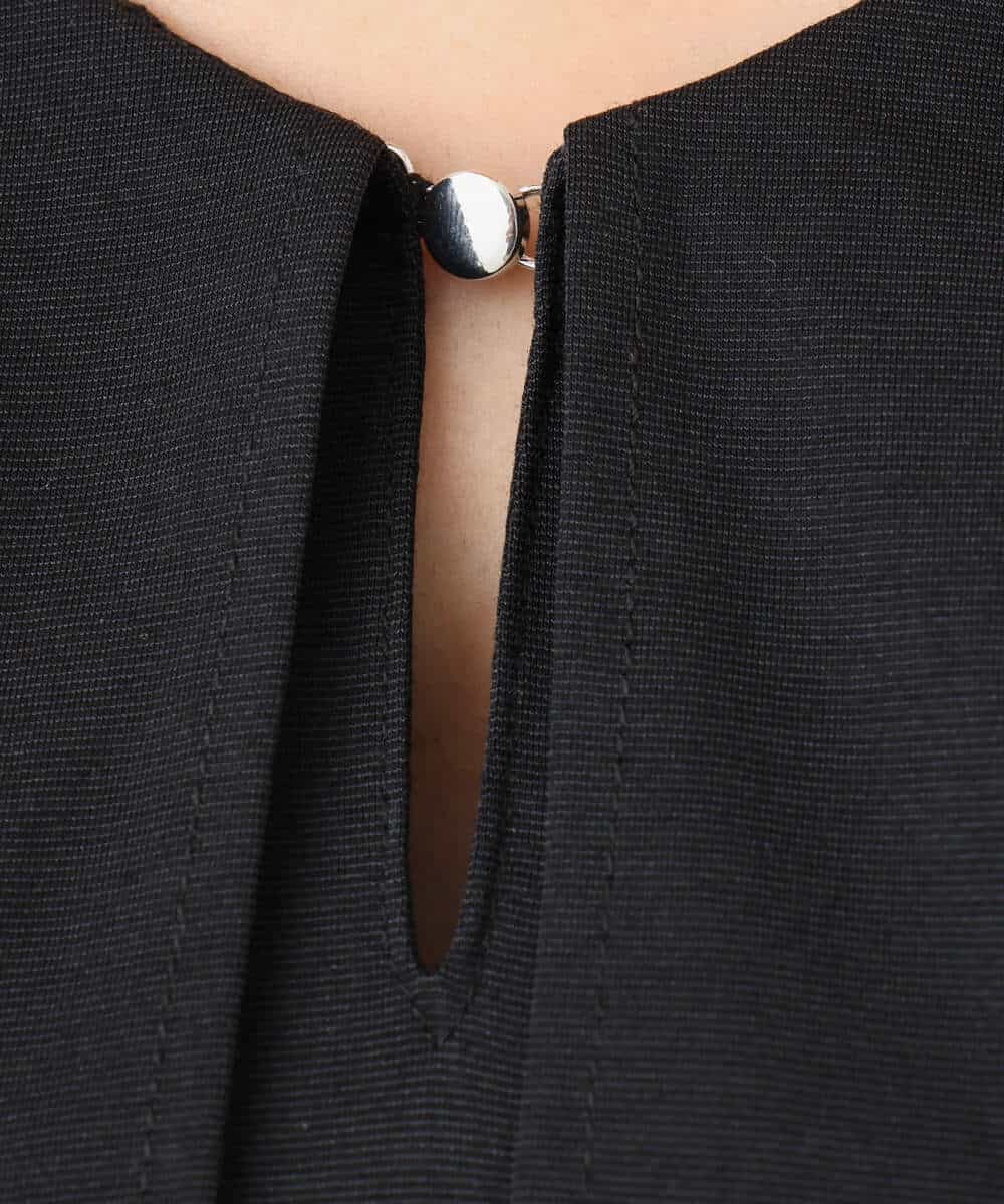 FKKGD60120 MK MICHEL KLEIN(MK ミッシェルクラン) [洗える]シルケット天竺ケープデザインカットソー ブラック