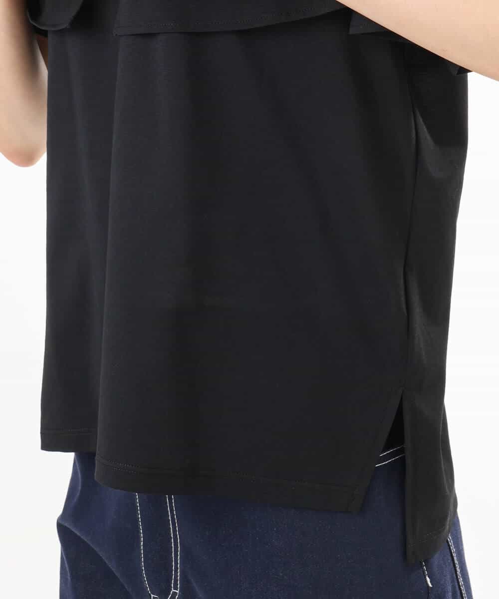 FKKGD60120 MK MICHEL KLEIN(MK ミッシェルクラン) [洗える]シルケット天竺ケープデザインカットソー ブラック