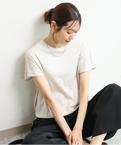 FKKGD62090 MK MICHEL KLEIN [接触冷感/洗える]裾ドロストデザインカットソー