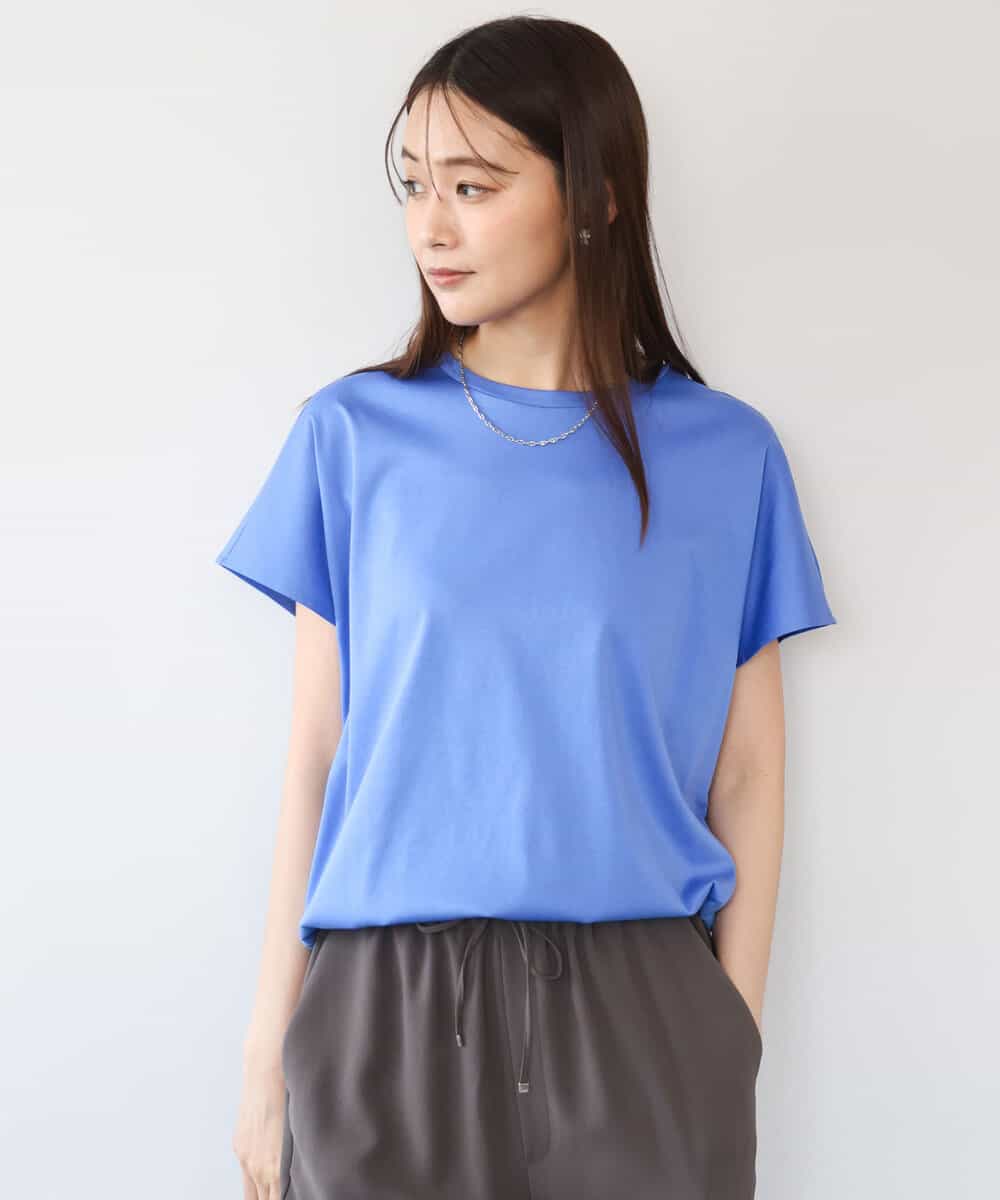 FKKGD62090 MK MICHEL KLEIN(MK ミッシェルクラン) [接触冷感/洗える]裾ドロストデザインカットソー ブルー