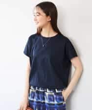 FKKGD62090 MK MICHEL KLEIN(MK ミッシェルクラン) [接触冷感/洗える]裾ドロストデザインカットソー ネイビー