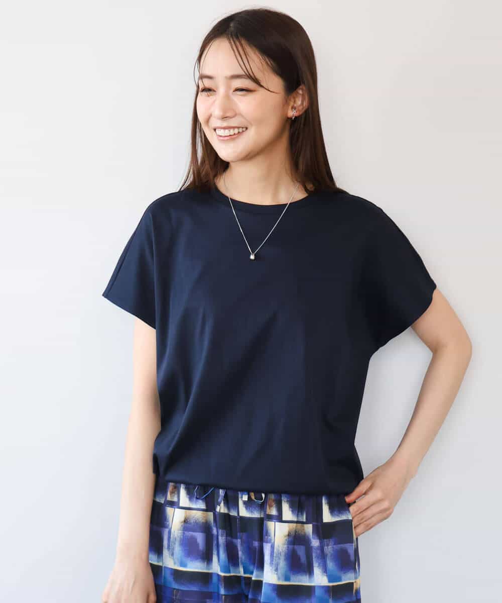 FKKGD62090 MK MICHEL KLEIN(MK ミッシェルクラン) [接触冷感/洗える]裾ドロストデザインカットソー グレージュ