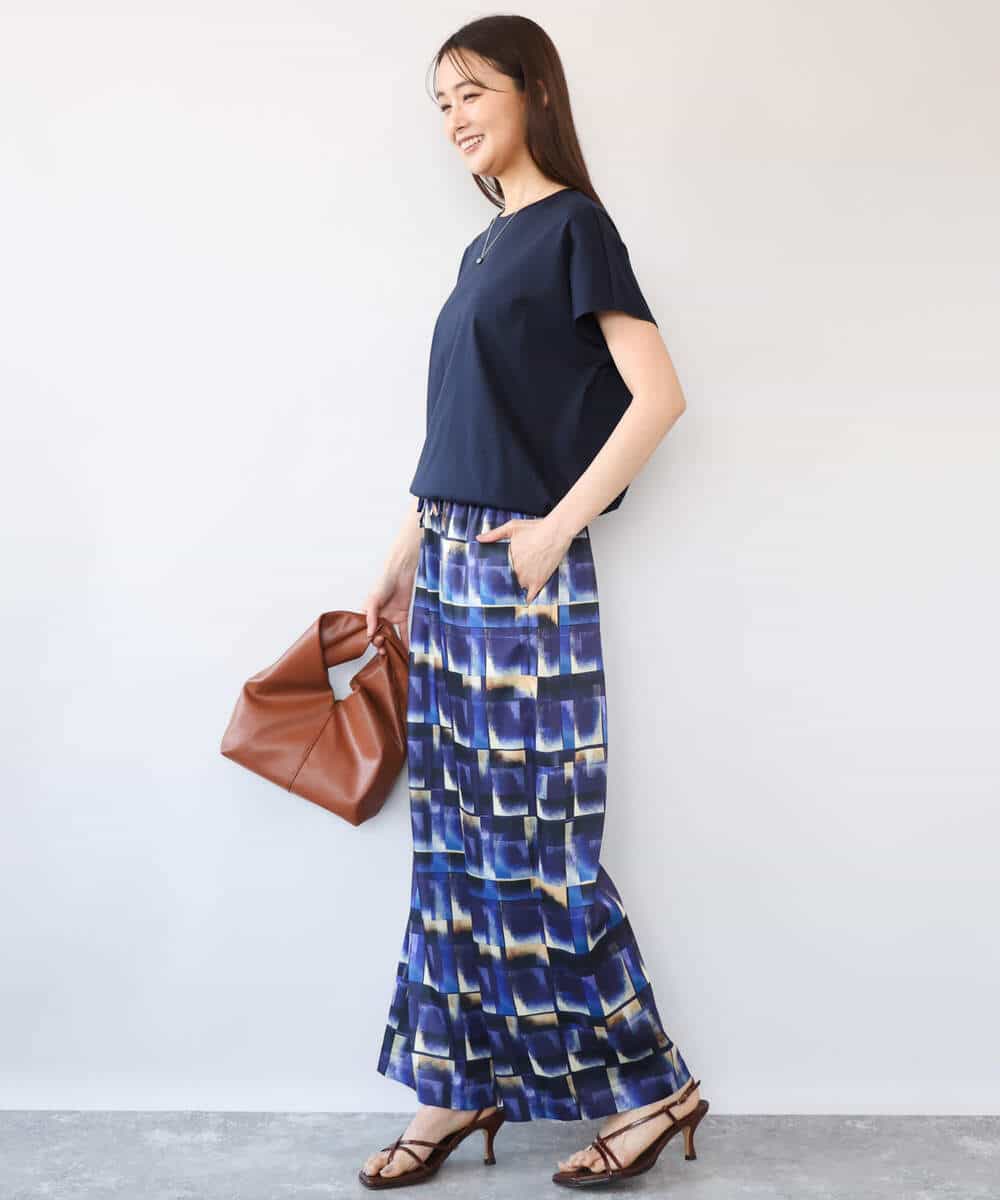 FKKGD62090 MK MICHEL KLEIN(MK ミッシェルクラン) [接触冷感/洗える]裾ドロストデザインカットソー グレージュ