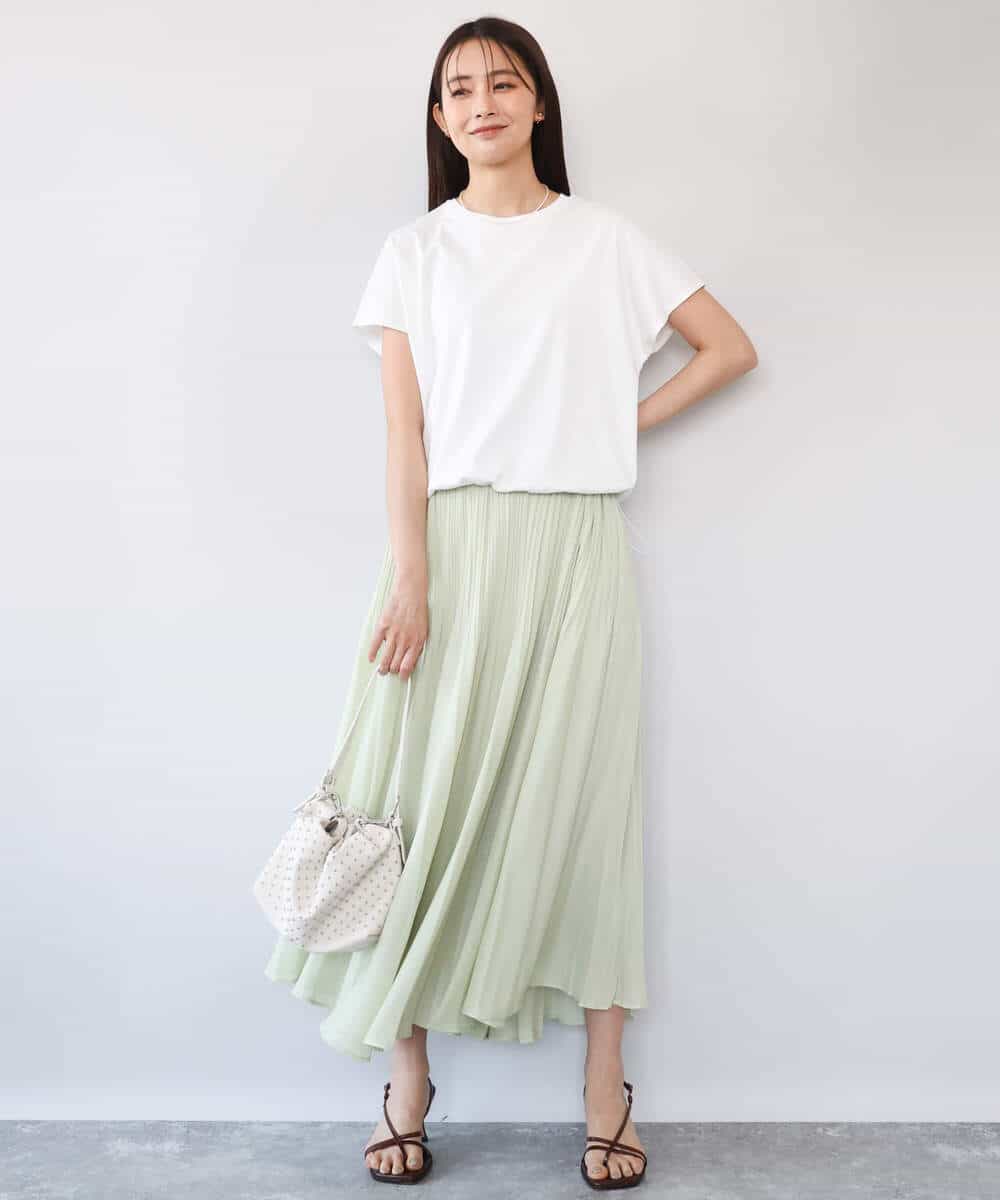 FKKGD62090 MK MICHEL KLEIN(MK ミッシェルクラン) [接触冷感/洗える]裾ドロストデザインカットソー グレージュ