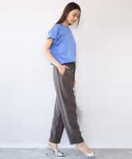 FKKGD62090 MK MICHEL KLEIN(MK ミッシェルクラン) [接触冷感/洗える]裾ドロストデザインカットソー グレージュ