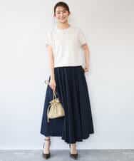 FKKGD62090 MK MICHEL KLEIN(MK ミッシェルクラン) [接触冷感/洗える]裾ドロストデザインカットソー グレージュ