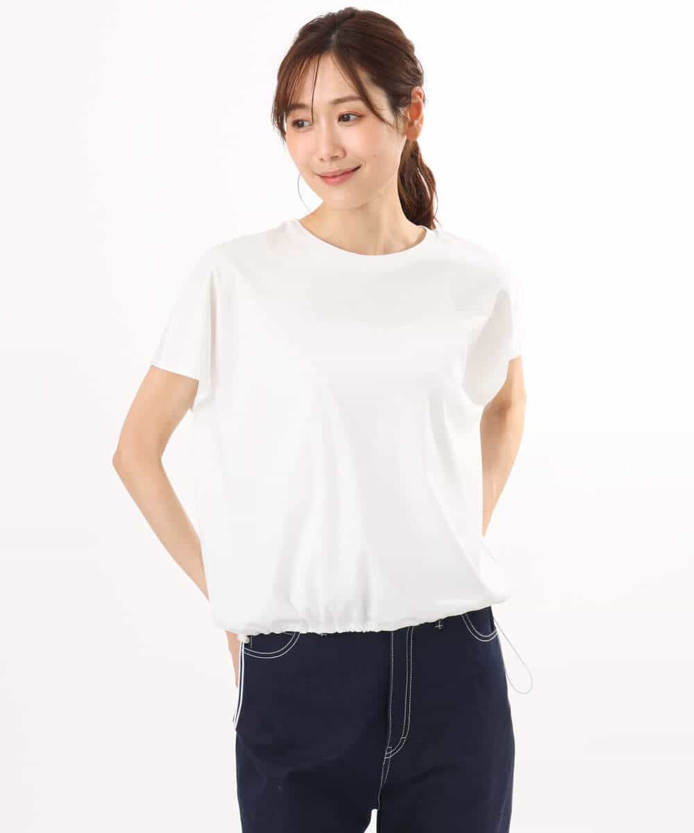 FKKGD62090 MK MICHEL KLEIN(MK ミッシェルクラン) [接触冷感/洗える]裾ドロストデザインカットソー グレージュ