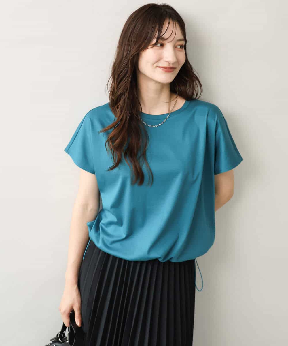 FKKGD62090 MK MICHEL KLEIN(MK ミッシェルクラン) [接触冷感/洗える]裾ドロストデザインカットソー グレージュ