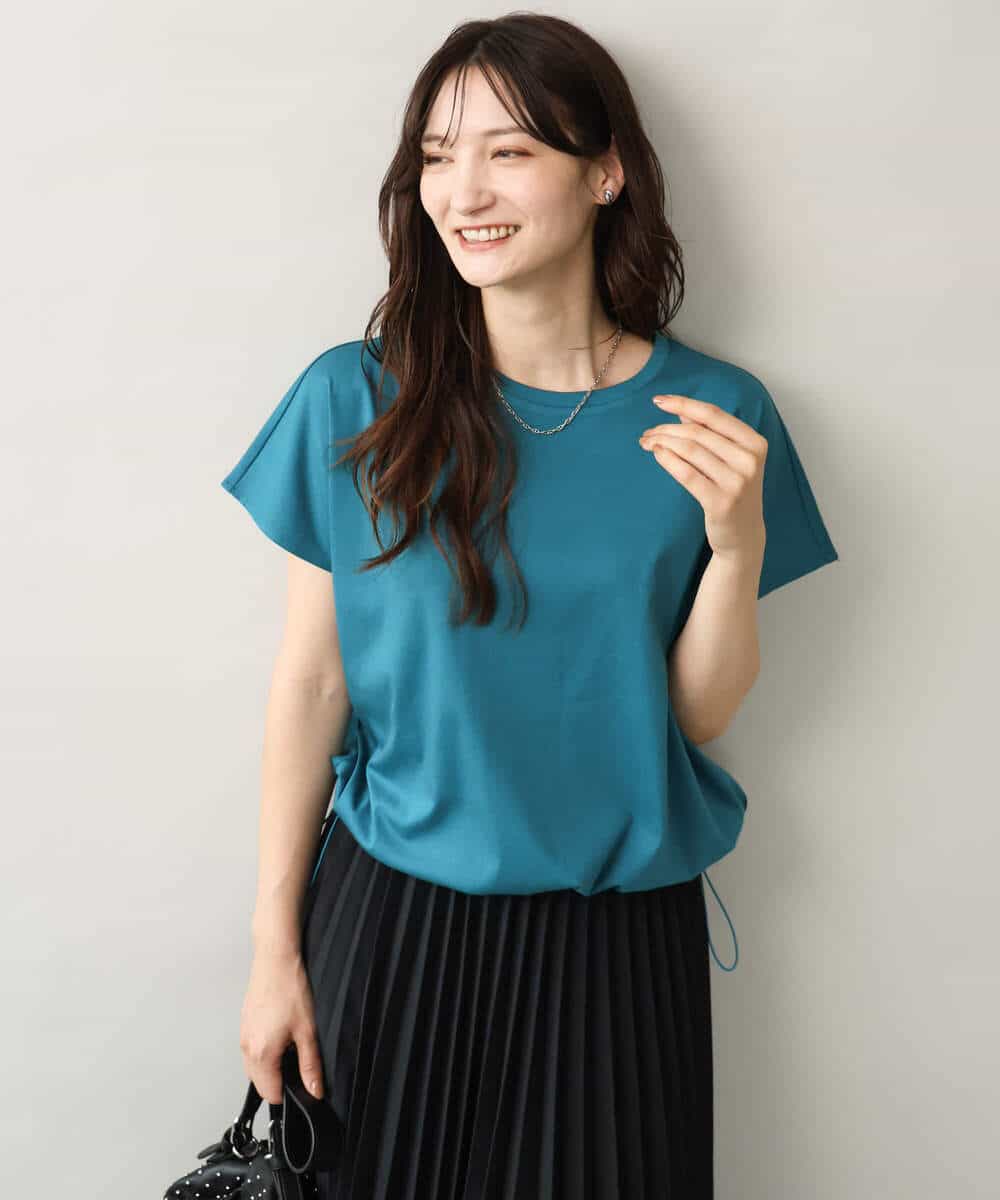 FKKGD62090 MK MICHEL KLEIN(MK ミッシェルクラン) [接触冷感/洗える]裾ドロストデザインカットソー グレージュ