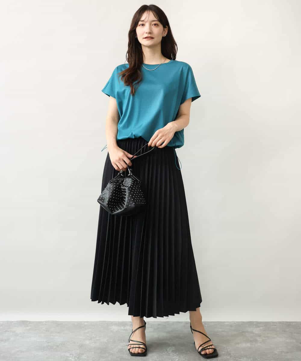 FKKGD62090 MK MICHEL KLEIN(MK ミッシェルクラン) [接触冷感/洗える]裾ドロストデザインカットソー グレージュ