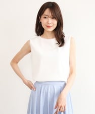 FKKGD74090 MK MICHEL KLEIN(MK ミッシェルクラン) [洗える]シルケットフライス ノースリーブカットソー ホワイト
