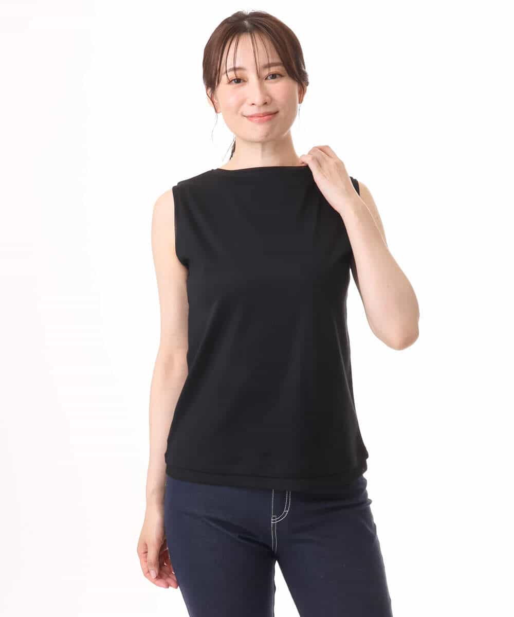 FKKGD74090 MK MICHEL KLEIN(MK ミッシェルクラン) [洗える]シルケットフライス ノースリーブカットソー ホワイト