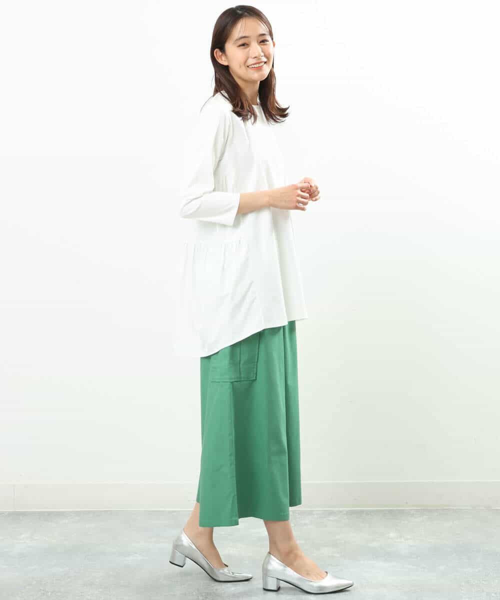 FKKGS02115 MK MICHEL KLEIN(MK ミッシェルクラン) バックティアードデザインカットソー/洗える ネイビー
