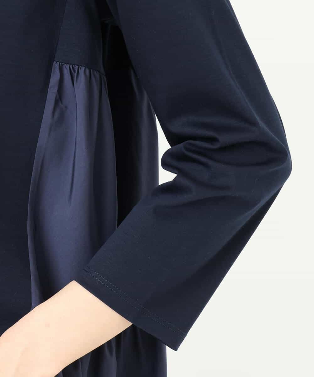 FKKGS02115 MK MICHEL KLEIN(MK ミッシェルクラン) バックティアードデザインカットソー/洗える ネイビー