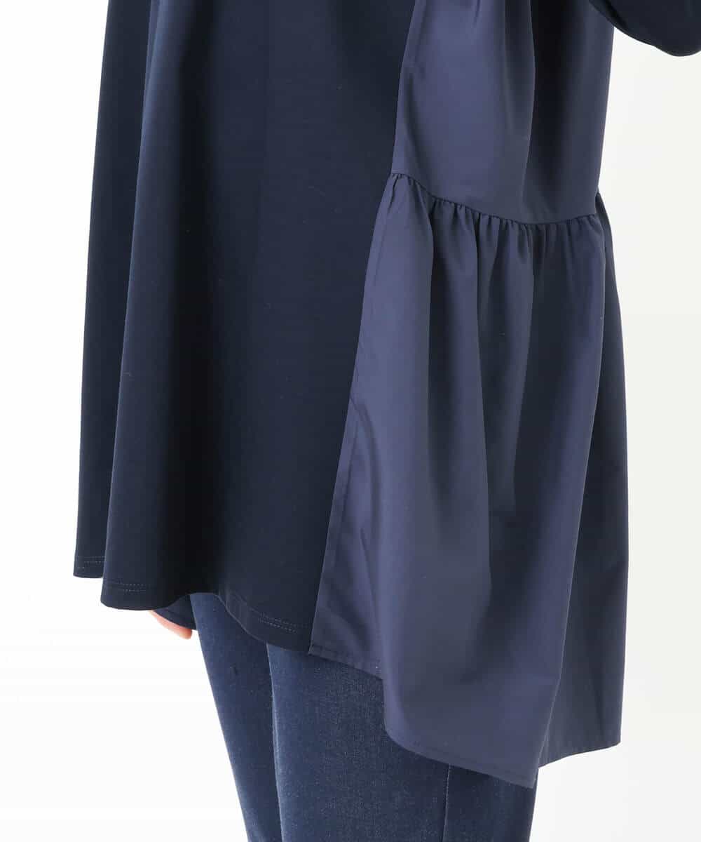 FKKGS02115 MK MICHEL KLEIN(MK ミッシェルクラン) バックティアードデザインカットソー/洗える ネイビー