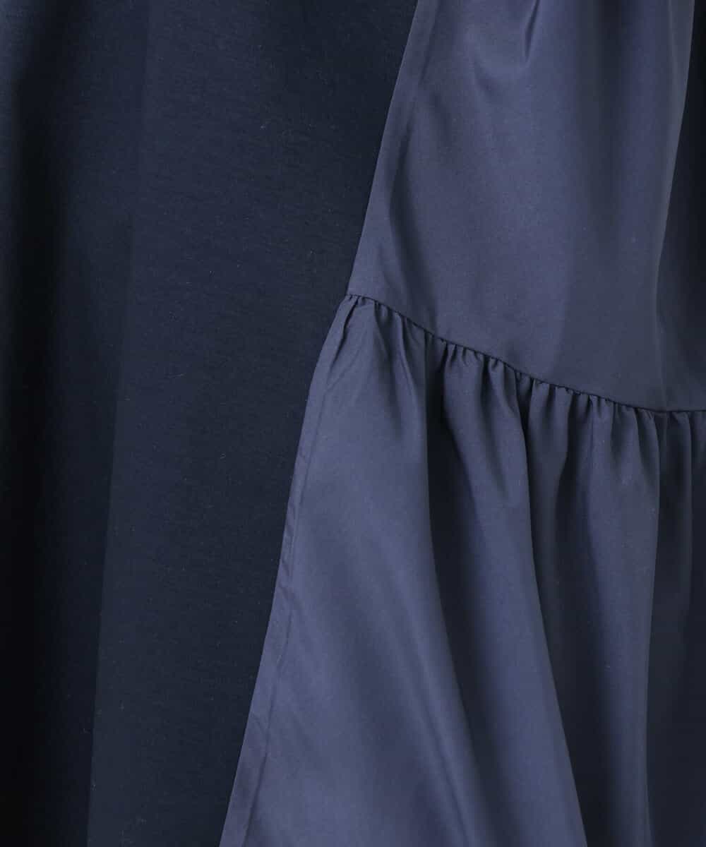 FKKGS02115 MK MICHEL KLEIN(MK ミッシェルクラン) バックティアードデザインカットソー/洗える ネイビー