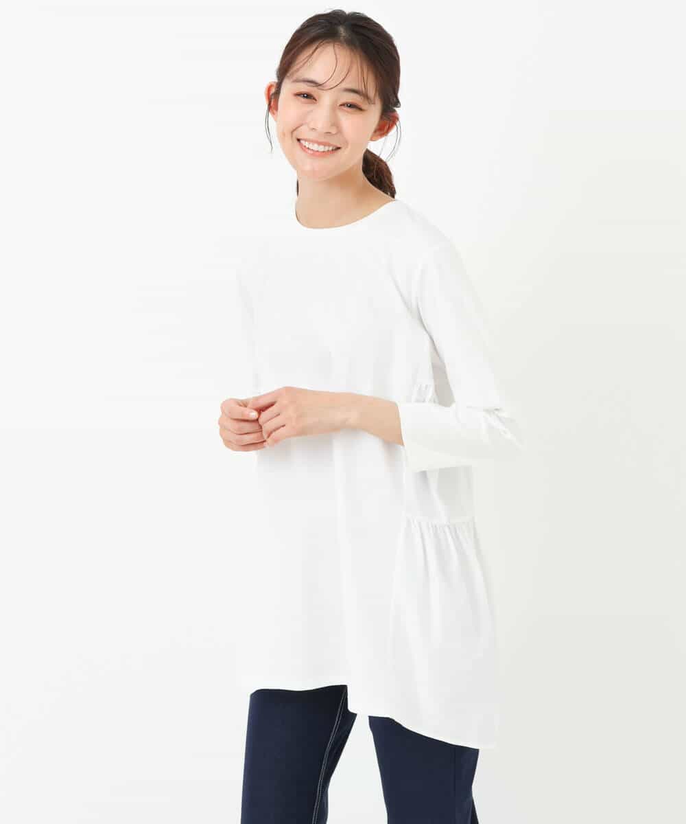 FKKGS02115 MK MICHEL KLEIN(MK ミッシェルクラン) バックティアードデザインカットソー/洗える ネイビー
