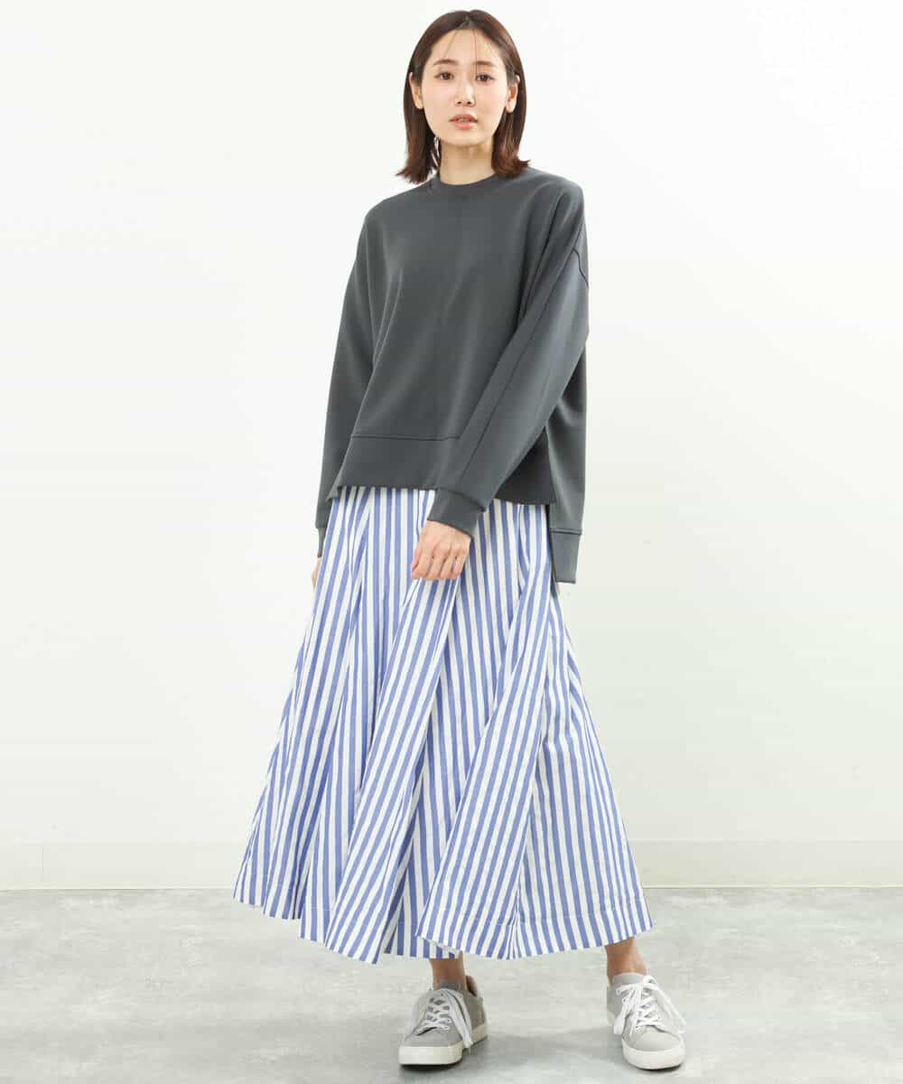FKKGS04125 MK MICHEL KLEIN(MK ミッシェルクラン) ドルマンスリーブダンボールトップス/洗える ライトブルー