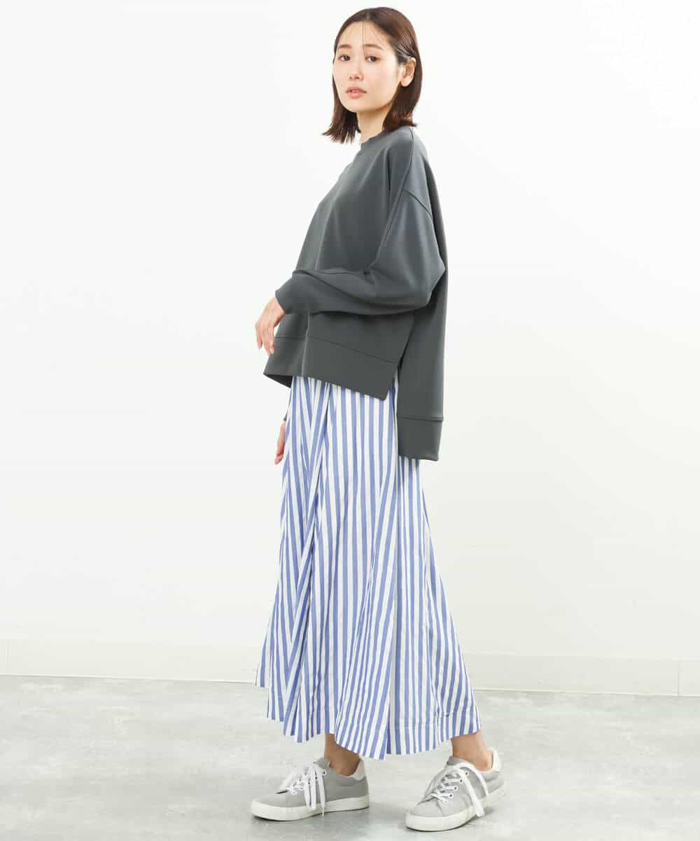 FKKGS04125 MK MICHEL KLEIN(MK ミッシェルクラン) ドルマンスリーブダンボールトップス/洗える ライトブルー
