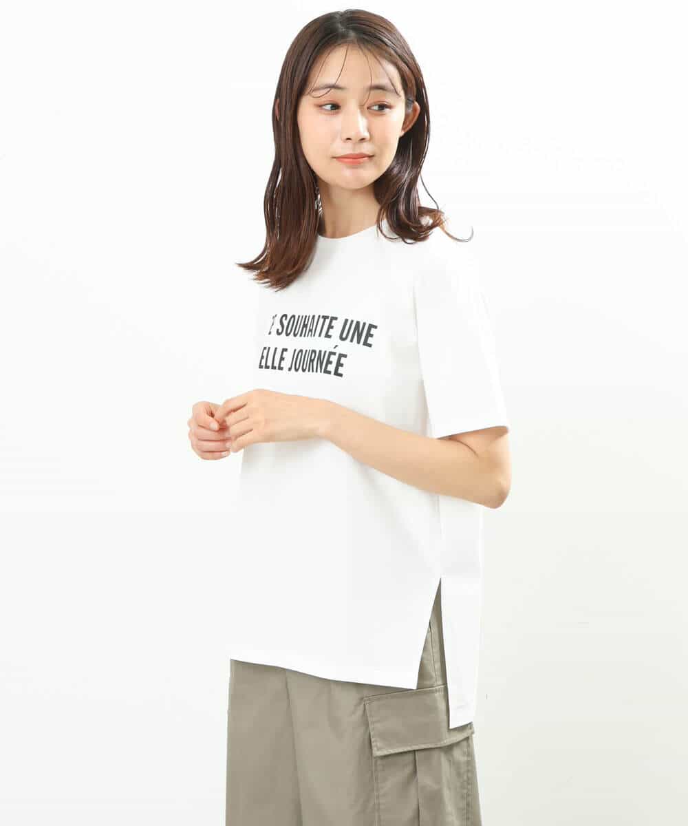 FKKGS05075 MK MICHEL KLEIN(MK ミッシェルクラン) ロゴTシャツ/洗える ブラック
