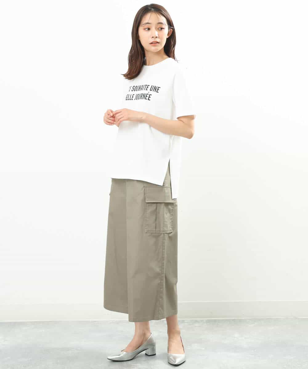 FKKGS05075 MK MICHEL KLEIN(MK ミッシェルクラン) ロゴTシャツ/洗える ブラック