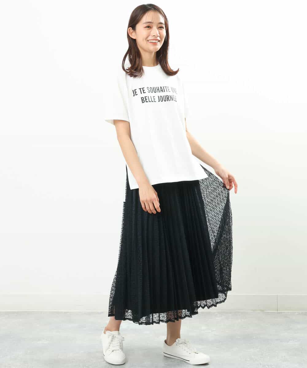 FKKGS05075 MK MICHEL KLEIN(MK ミッシェルクラン) ロゴTシャツ/洗える ブラック