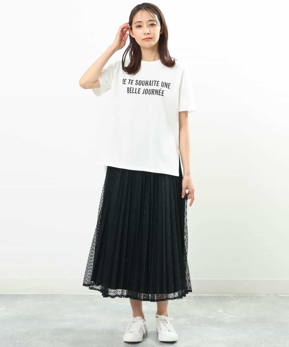 FKKGS05075 MK MICHEL KLEIN(MK ミッシェルクラン) ロゴTシャツ/洗える ブラック