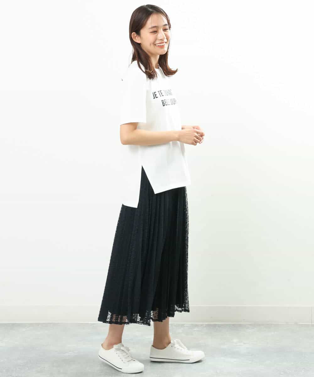 FKKGS05075 MK MICHEL KLEIN(MK ミッシェルクラン) ロゴTシャツ/洗える ブラック