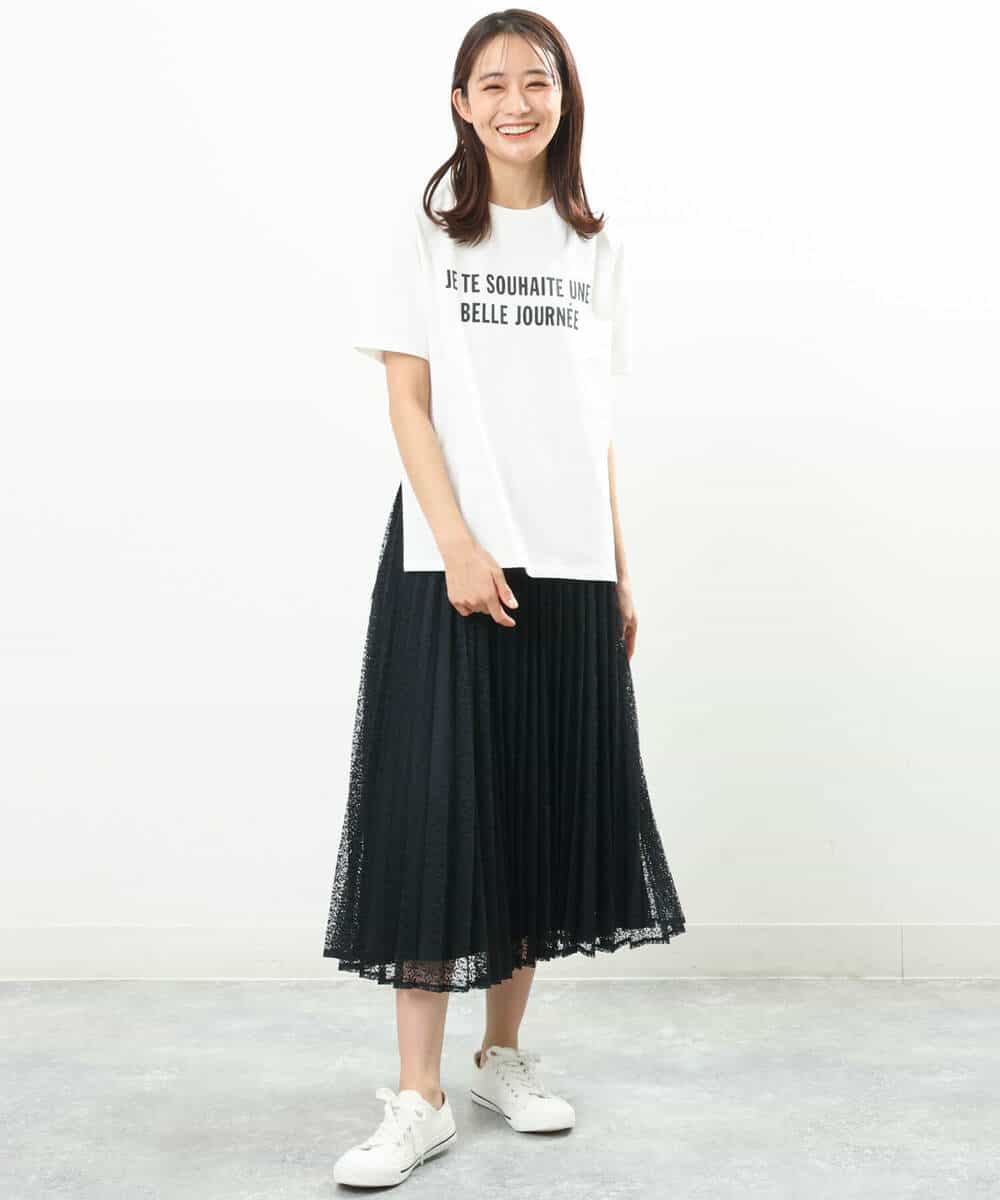 FKKGS05075 MK MICHEL KLEIN(MK ミッシェルクラン) ロゴTシャツ/洗える ブラック