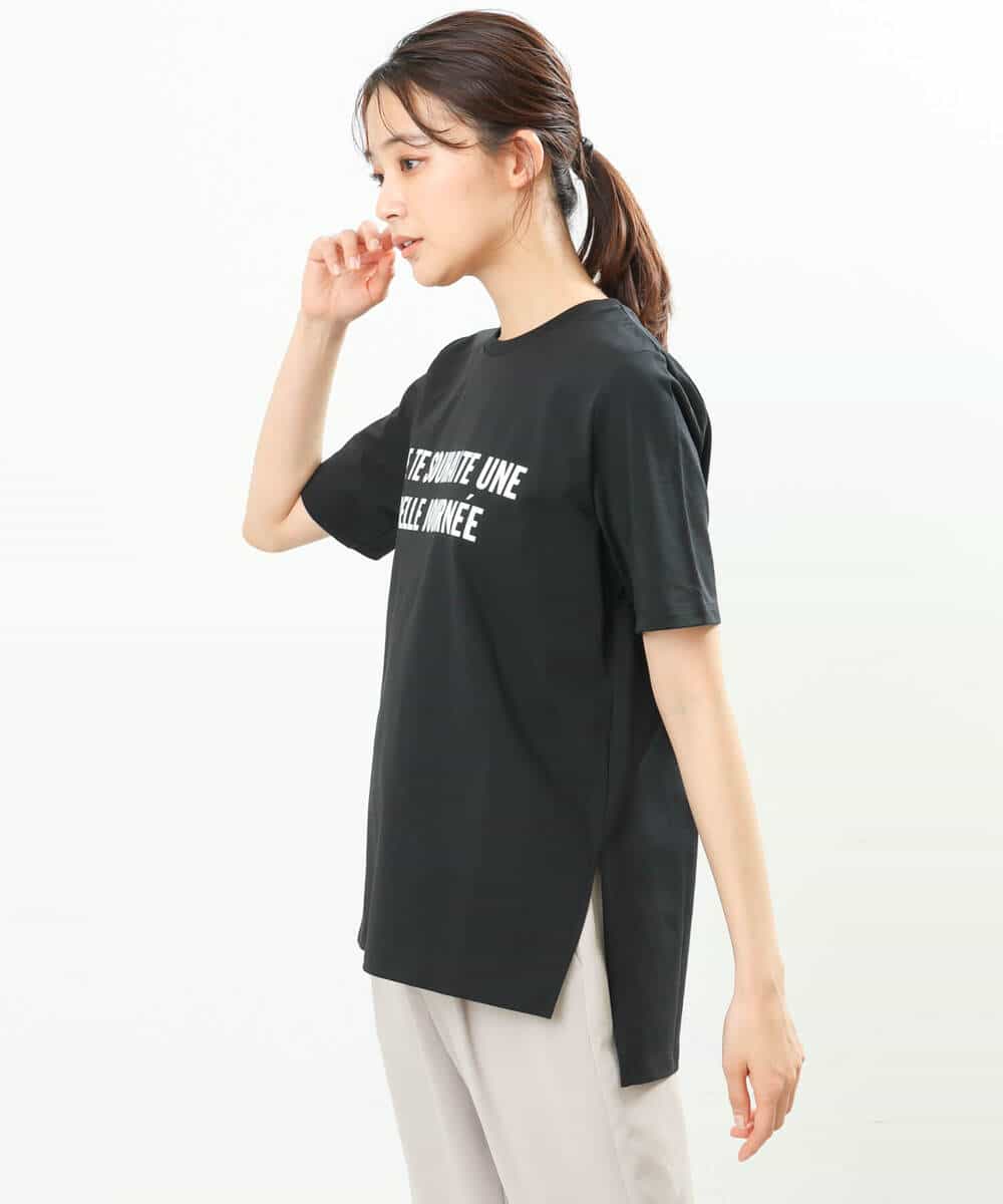 FKKGS05075 MK MICHEL KLEIN(MK ミッシェルクラン) ロゴTシャツ/洗える ブラック